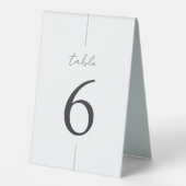 Plaque De Table Numéro de table de script minimal moderne (Recto)