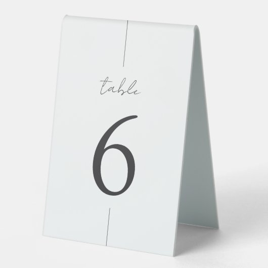 Plaque De Table Numéro de table de script minimal moderne (Recto)