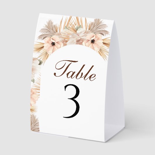 Plaque De Table Numéro de table demi-arc bohème esthétique moderne (Recto)