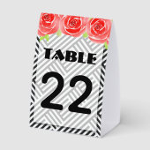 Plaque De Table Numéro de table Derby Roses Rouges Rayures Noires (Verso)
