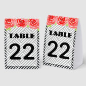 Plaque De Table Numéro de table Derby Roses Rouges Rayures Noires (Recto/verso)