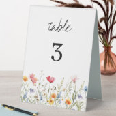 Plaque De Table Numéro de table du Mariage Fleur sauvage aquarelle (En SItu (Tableau))