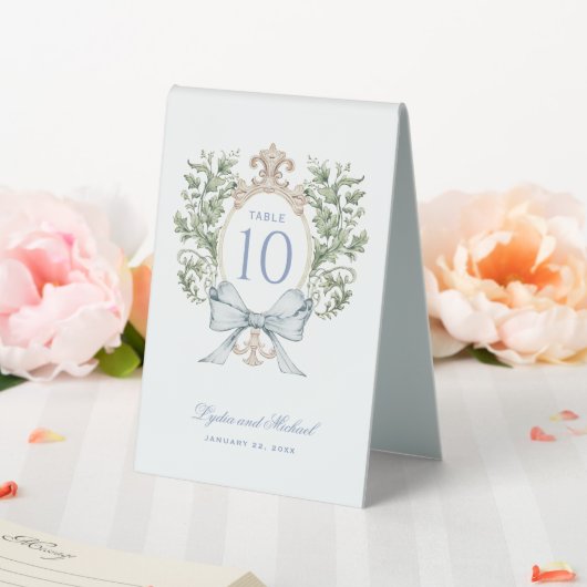 Plaque De Table Numéro de table Elegant Leaf Crest (In SItu (Mariage))