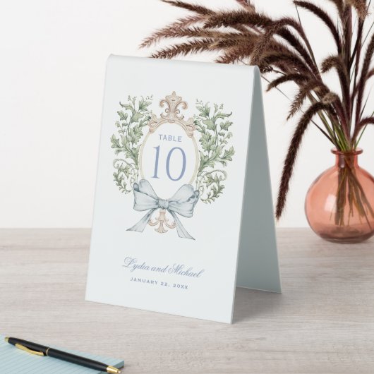 Plaque De Table Numéro de table Elegant Leaf Crest (En SItu (Tableau))