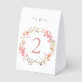 Plaque De Table numéro de table en couronne de fleurs (Verso)