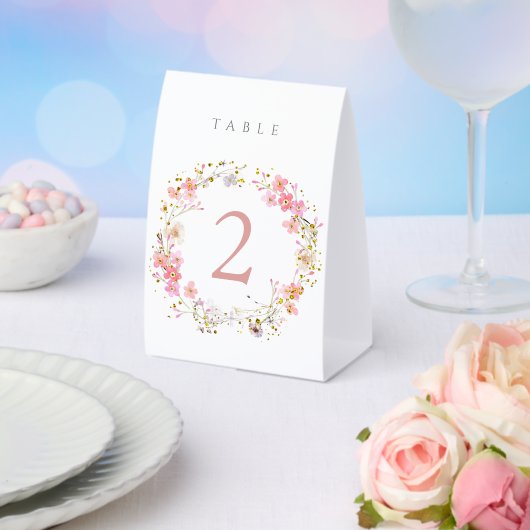 Plaque De Table numéro de table en couronne de fleurs (Insitu (mariage))