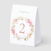 Plaque De Table numéro de table en couronne de fleurs (Recto)