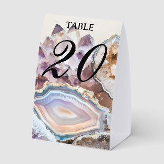 Plaque De Table Numéro de table en cristal géode | Photo de crista
