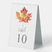 Plaque De Table Numéro de table Feuille de Mariage d'automne (Recto)