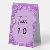 Plaque De Table Numéro de table fleurie violette (Verso)