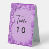 Plaque De Table Numéro de table fleurie violette (Recto)