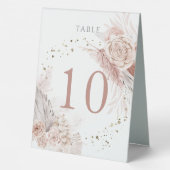 Plaque De Table numéro de table fleurs bohème aquarelle 10 (Verso)