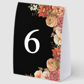 Plaque De Table Numéro de table floral automnal rustique (Arrière)