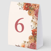 Plaque De Table Numéro de table floral automnal rustique (Arrière)