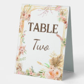 Plaque De Table Numéro de table floral boho (Recto)