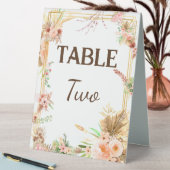 Plaque De Table Numéro de table floral boho (En SItu (Tableau))