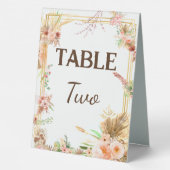 Plaque De Table Numéro de table floral boho (Verso)