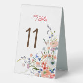Plaque De Table Numéro de table floral élégant (Verso)