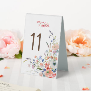 Plaque De Table Numéro de table floral élégant