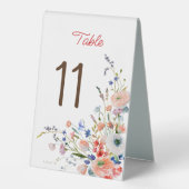 Plaque De Table Numéro de table floral élégant (Recto)