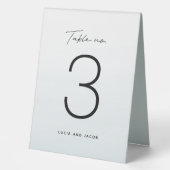 Plaque De Table Numéro de table mariage d'aquarelle bleue (Recto)