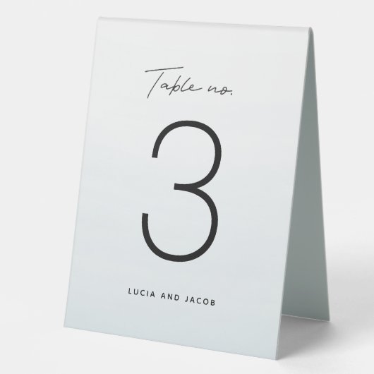 Plaque De Table Numéro de table mariage d'aquarelle bleue (Recto)