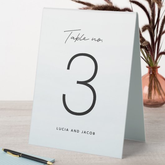 Plaque De Table Numéro de table mariage d'aquarelle bleue (En SItu (Tableau))