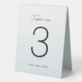 Plaque De Table Numéro de table mariage d'aquarelle bleue (Verso)
