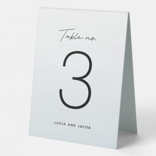 Plaque De Table Numéro de table mariage d'aquarelle bleue (Verso)