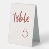 Plaque De Table Numéro de table mariage rose neige élégant moderne (Recto)
