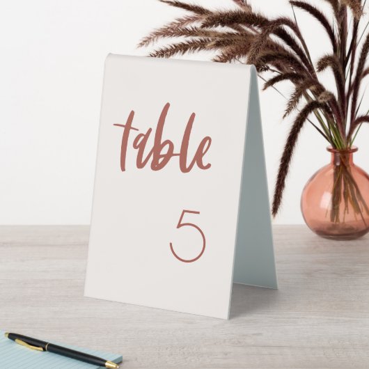 Plaque De Table Numéro de table mariage rose neige élégant moderne (En SItu (Tableau))