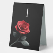 Plaque De Table Numéro de table mariage - Rose rouge simple (Recto)