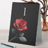 Plaque De Table Numéro de table mariage - Rose rouge simple (En SItu (Tableau))
