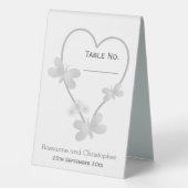 Plaque De Table Numéro de table mariage Signer Papillons Coeur Arg (Verso)