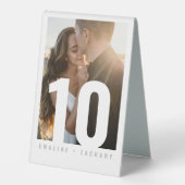 Plaque De Table Numéro de table moderne avec photo (Recto)