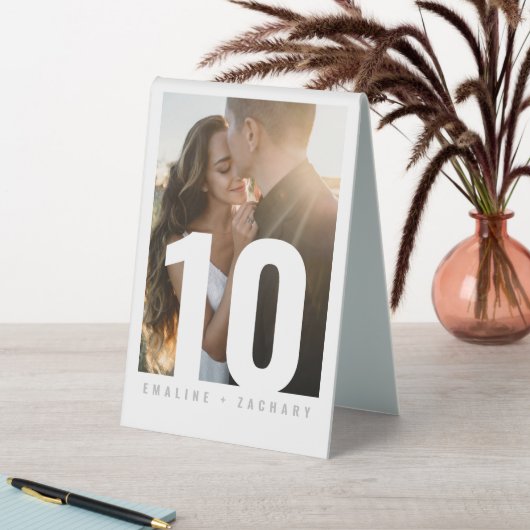 Plaque De Table Numéro de table moderne avec photo (En SItu (Tableau))