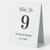 Plaque De Table Numéro de table noir blanc Mariage (Recto)