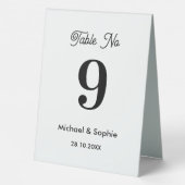 Plaque De Table Numéro de table noir blanc Mariage (Verso)
