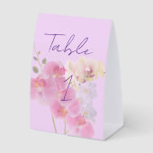 Plaque De Table Numéro de table orchidée pastel (Recto)