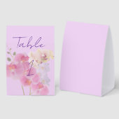 Plaque De Table Numéro de table orchidée pastel (Recto/verso)