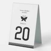 Plaque De Table Numéro de table Papillon Noir (Verso)
