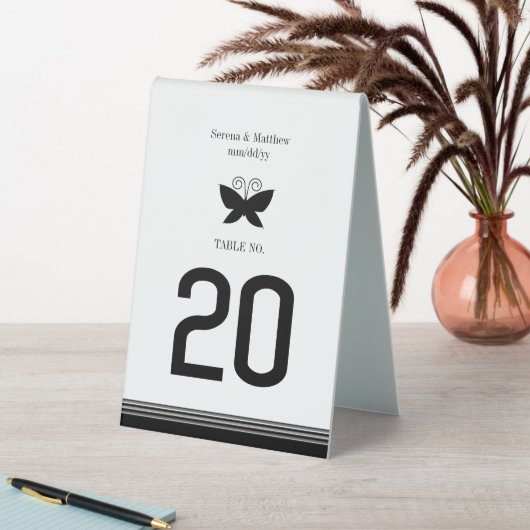 Plaque De Table Numéro de table Papillon Noir (En SItu (Tableau))