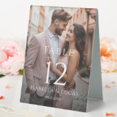 Plaque De Table Numéro de table photo personnalisée moderne (In SItu (Mariage))