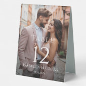 Plaque De Table Numéro de table photo personnalisée moderne (Verso)