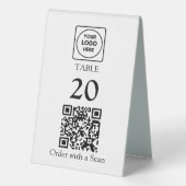 Plaque De Table Numéro de table QR Code | Restaurant Café (Verso)