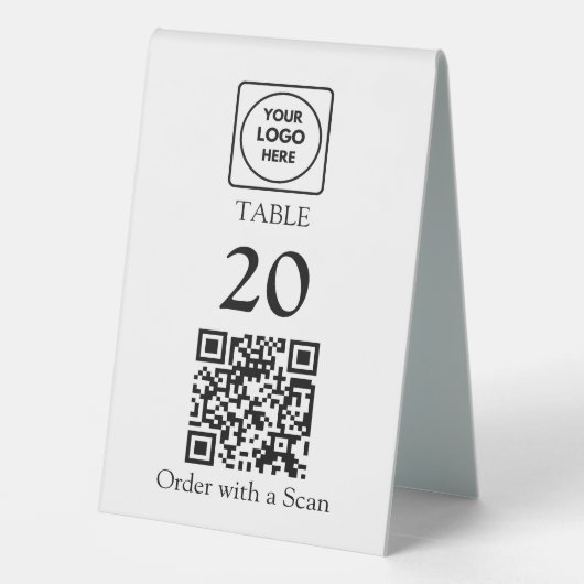 Plaque De Table Numéro de table QR Code | Restaurant Café (Verso)