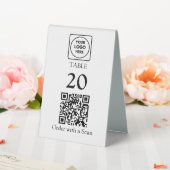 Plaque De Table Numéro de table QR Code | Restaurant Café (In SItu (Mariage))