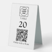 Plaque De Table Numéro de table QR Code | Restaurant Café (Recto)