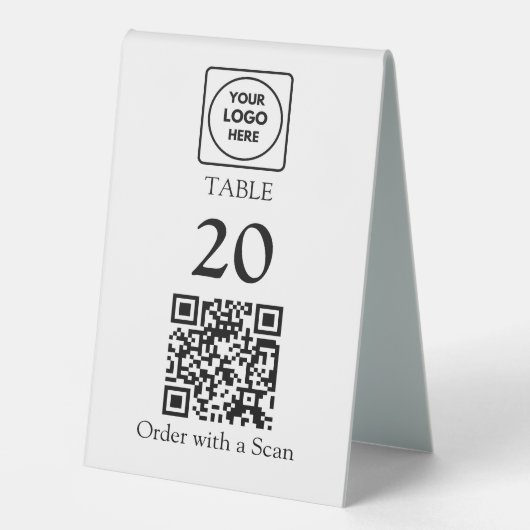 Plaque De Table Numéro de table QR Code | Restaurant Café (Recto)