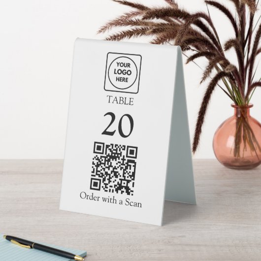 Plaque De Table Numéro de table QR Code | Restaurant Café (En SItu (Tableau))